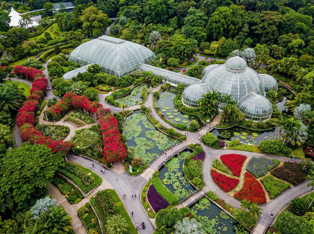 小马拉大车植物园航拍短视频